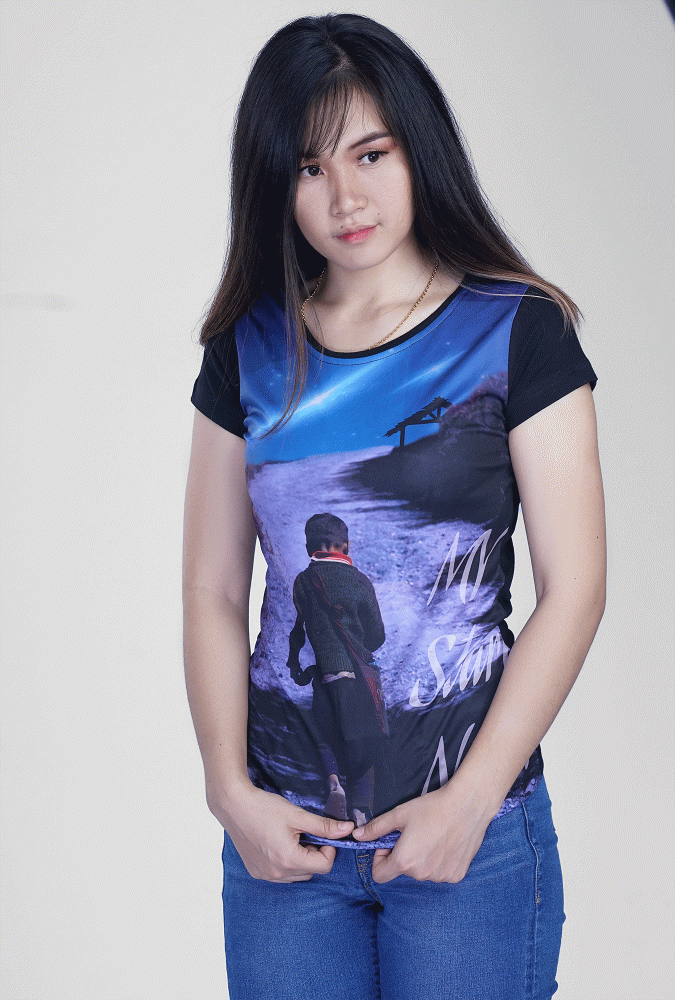 Stary Night design t-shirt Girl